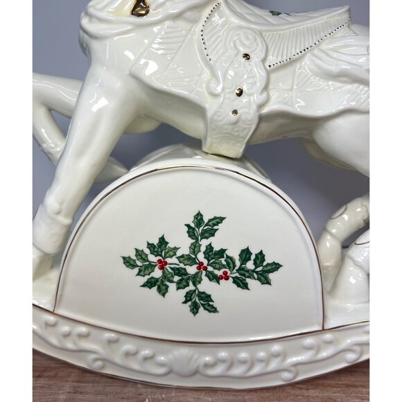 Holiday Rocking Horse Figurine, Plays Music, Large - Picture 2 of 9